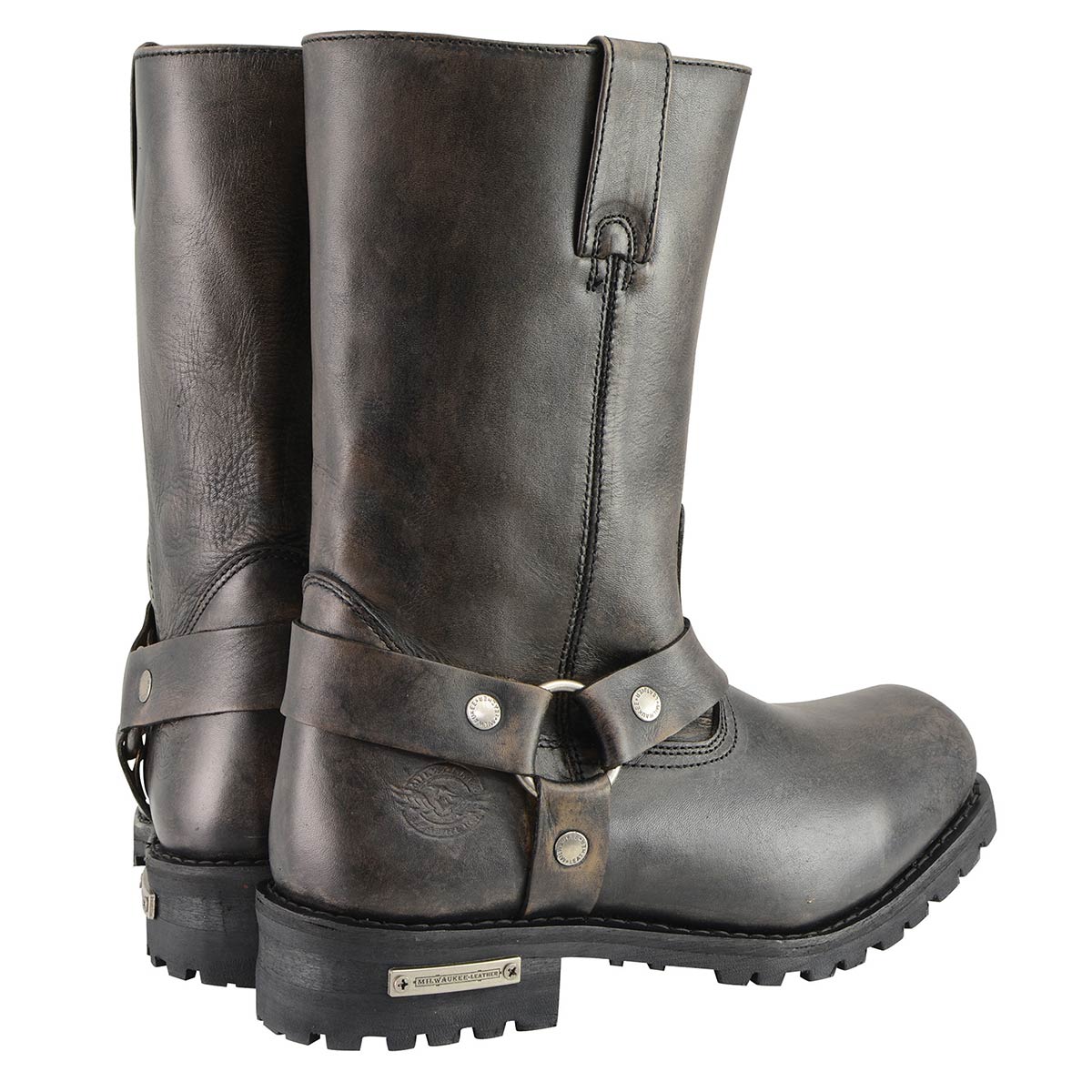 Milwaukee Leather Men's Classic Harness Square Toe Motorcycle Boots