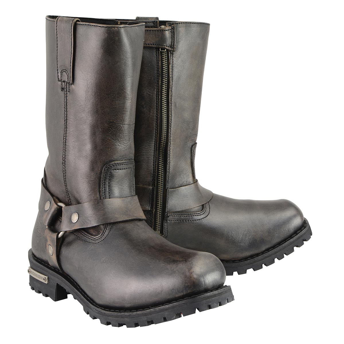 Milwaukee Leather Men's Classic Harness Square Toe Motorcycle Boots