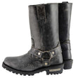Milwaukee Leather Men's Distressed Gray Leather 11-inch Classic Harness Square Toe Motorcycle Boots MBM9006