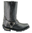 Milwaukee Leather Men's Distressed Gray Leather 11-inch Classic Harness Square Toe Motorcycle Boots MBM9006