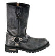 Milwaukee Leather Men's Distressed Gray Leather 11-inch Classic Harness Square Toe Motorcycle Boots MBM9006