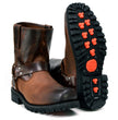 Milwaukee Leather Men's Brown Two-Tone Full Grain Leather Easy Pull-On Motorcycle Harness Boots MBM9008