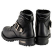 Milwaukee Leather Men's Classic Black Leather Lace-Up 6-inch Engineer Boots with Side Buckle MBM9010