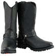 Milwaukee Leather Men’s Classic Harness Black Leather 11-Inch Western Style Motorcycle Boots MBM9015