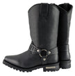 Milwaukee Leather Men’s Classic Harness Black Leather 11-Inch Western Style Motorcycle Boots MBM9015