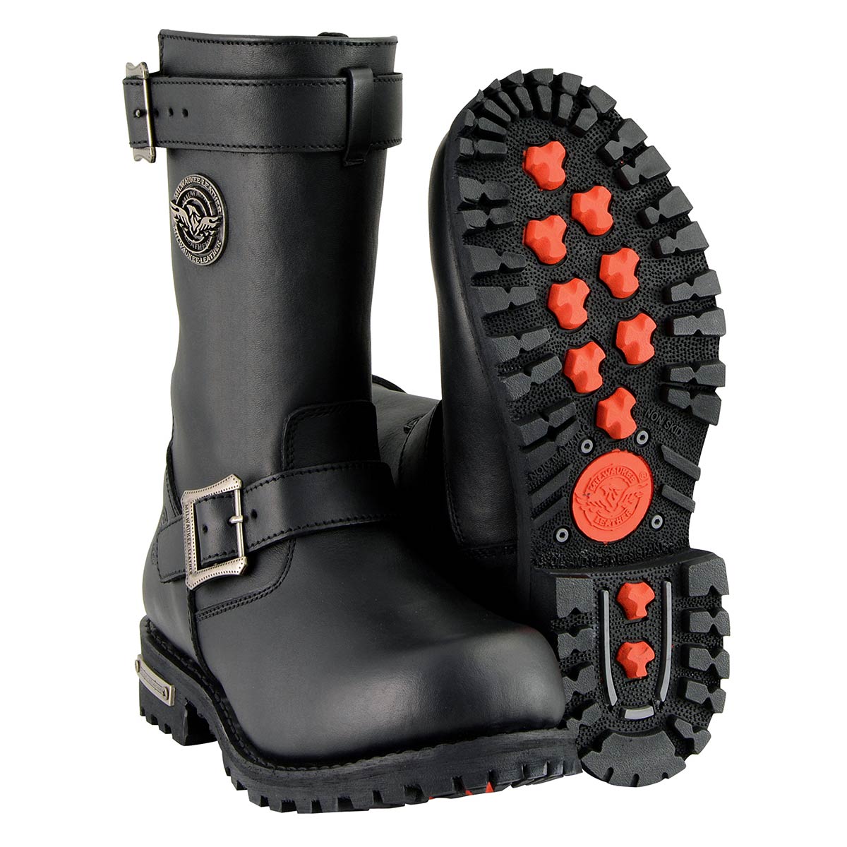 Milwaukee Leather Men's Axle Classic Black 11-Inch Engineer Motorcycle Leather Boots MBM9020