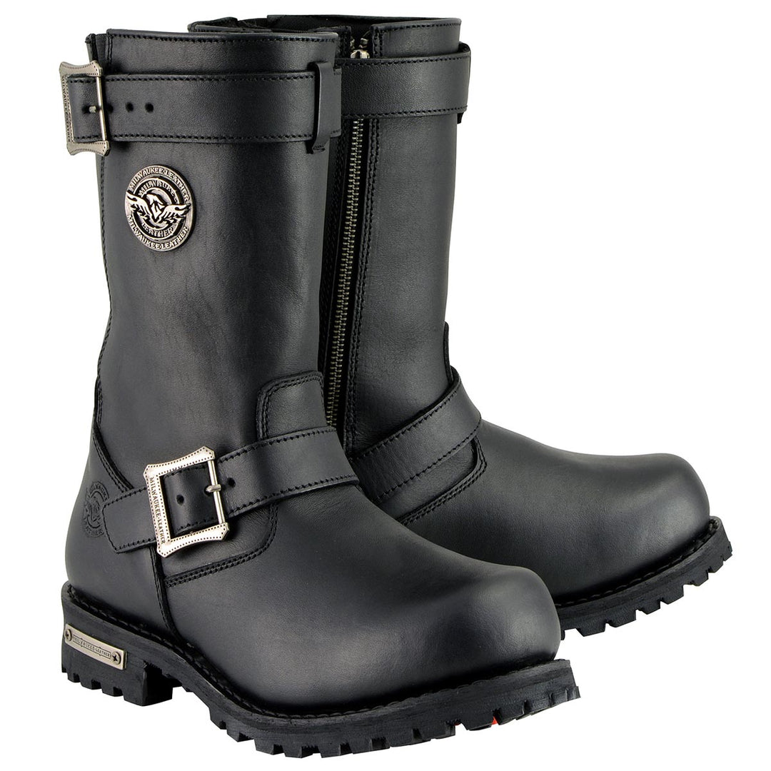 Milwaukee Leather Men's Black Axle Engineer Boots, MBM9020