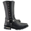 Milwaukee Leather Men's Black Leather Harness Motorcycle Boots with Braid and Riveted Details MBM9025