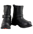 Milwaukee Leather Men's Black Leather Wide Width 6-inch Classic Engineer Motorcycle Boots w/ Side Zipper MBM9040W