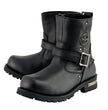 Milwaukee Leather Men's Black Leather Wide Width 6-inch Classic Engineer Motorcycle Boots w/ Side Zipper MBM9040W