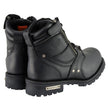 Milwaukee Leather Men's Black Leather 6-inch Lace-Up Motorcycle Biker Rider Boots w/ Zipper Closure MBM9050