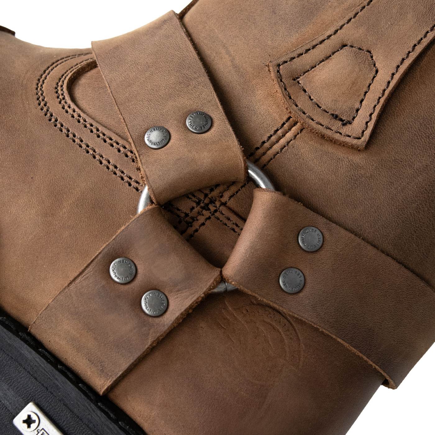 Milwaukee Leather Men's Copper Ridge Brown Suede Motorcycle Harness Boots - MBM9053