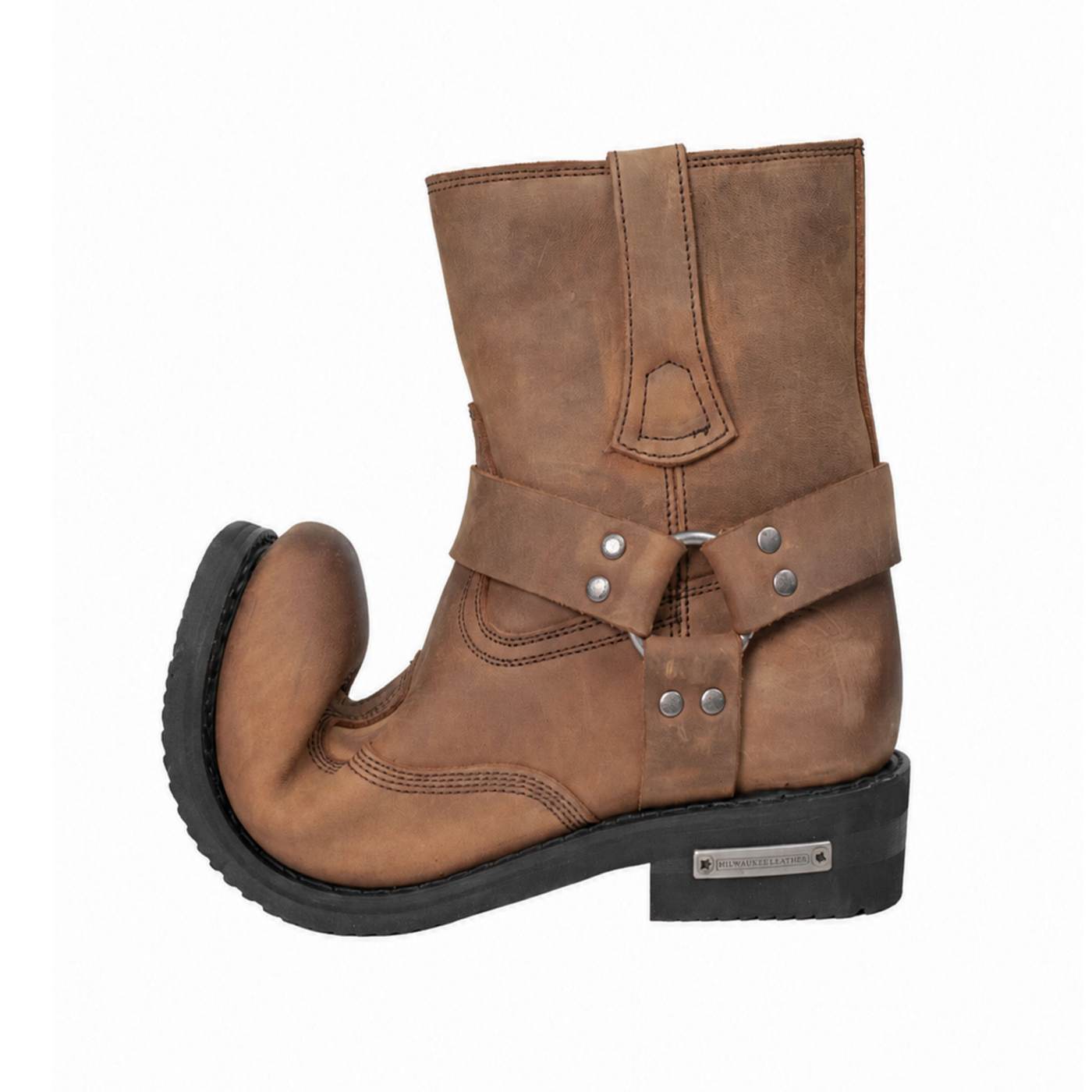 Milwaukee Leather Men's Copper Ridge Brown Suede Harness Boots, MBM9053