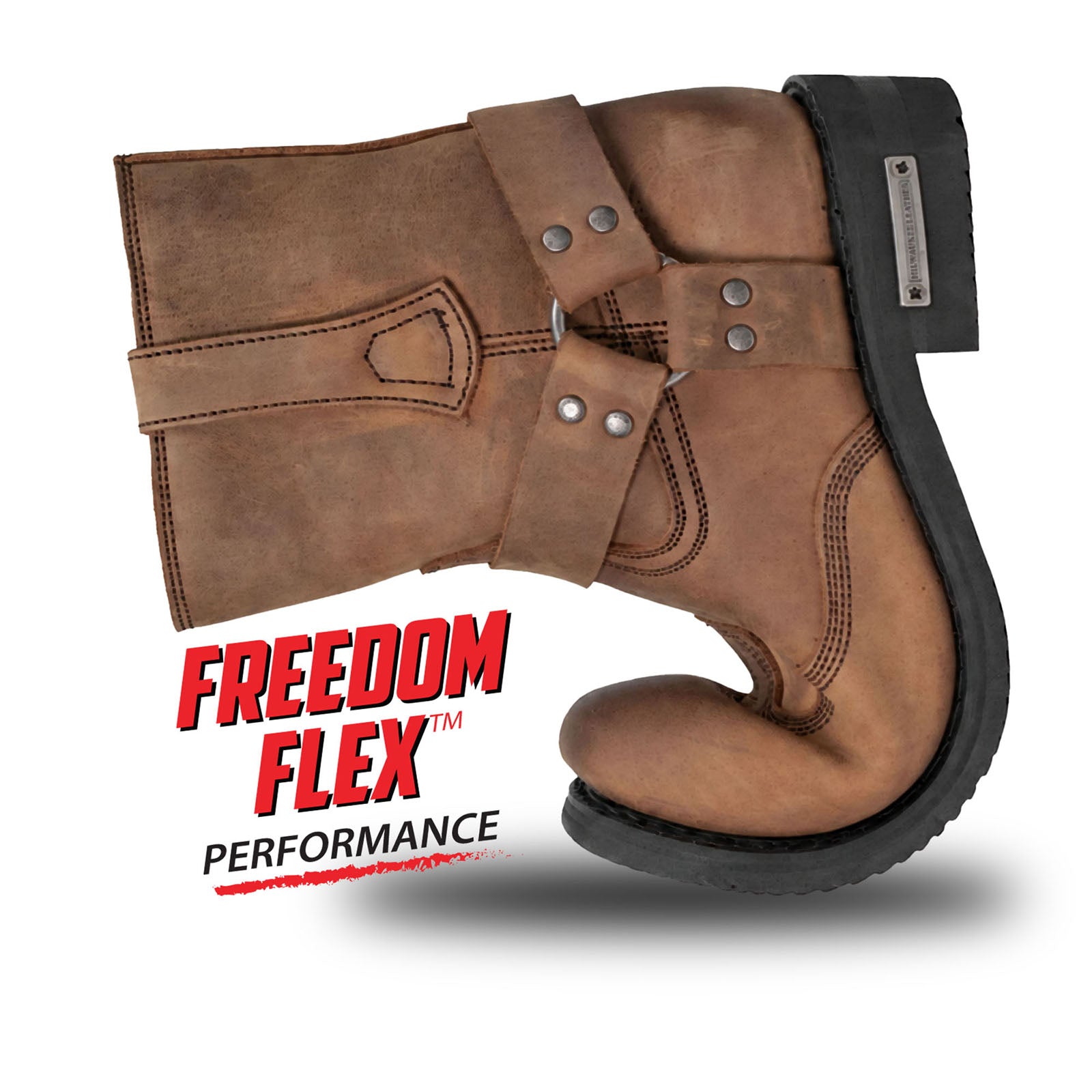 Milwaukee Leather Men's Copper Ridge Brown Suede Harness Boots, MBM9053