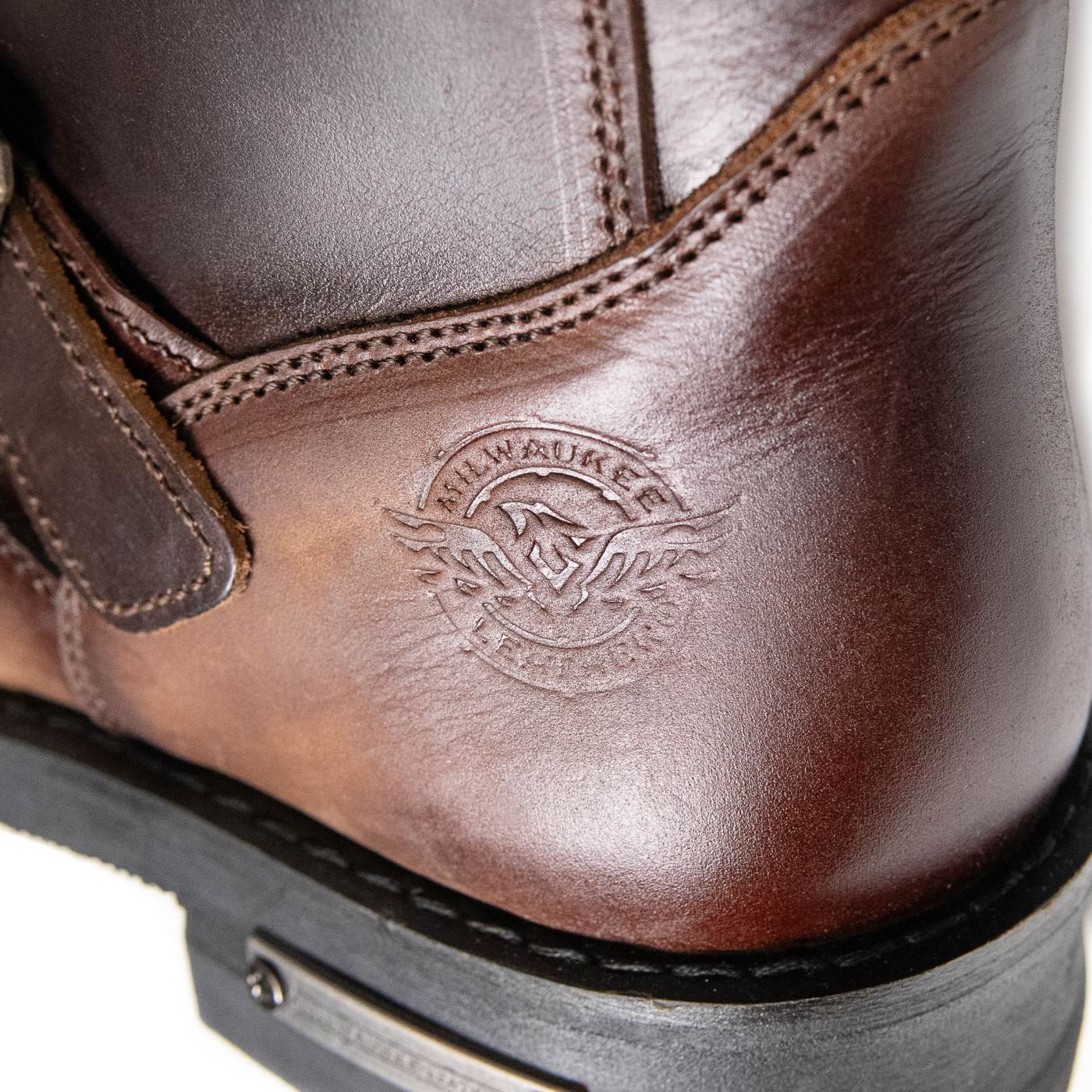 Milwaukee Leather Men's Dark Brown Copper Forge Engineer Boots, MBM9058