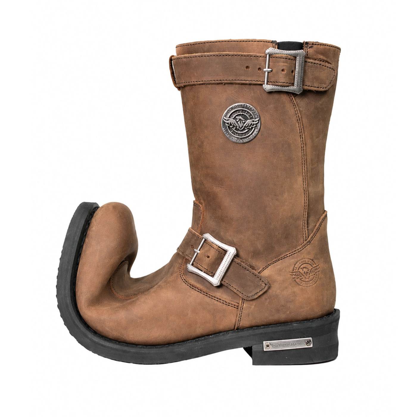Milwaukee Leather Men's Brown Copper Forge Engineer Boots, MBM9059
