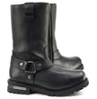 Milwaukee Leather Men’s Black Waterproof Boots 11-inch Wide Width Square Toe with Harness and Zipper MBM9061WP