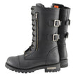 Milwaukee Leather Men’s 13-Inch-Tall Tactical Black Lace-Up Leather Boots Zipper w/ Storage Pocket MBM9069