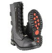 Milwaukee Leather Men’s 13-Inch-Tall Tactical Black Lace-Up Leather Boots Zipper w/ Storage Pocket MBM9069