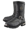 Milwaukee Leather Men's Black Leather Classic Engineer Motorcycle Boots w/ Reflective Piping & Gear Shift Protection MBM9070