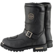 Milwaukee Leather Men's Black Leather Classic Engineer Motorcycle Boots w/ Reflective Piping & Gear Shift Protection MBM9070