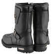 Milwaukee Leather Men's Black Leather Classic Engineer Motorcycle Boots w/ Reflective Piping & Gear Shift Protection MBM9070