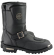 Milwaukee Leather Men's Black Leather Classic Engineer Motorcycle Boots w/ Reflective Piping & Gear Shift Protection MBM9070