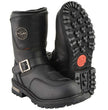Milwaukee Leather Men's Black Wide Width 9-inch Waterproof Engineer Leather Biker Boots with Reflective Piping MBM9071WP