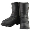 Milwaukee Leather Men's Black Wide Width 9-inch Waterproof Engineer Leather Biker Boots with Reflective Piping MBM9071WP