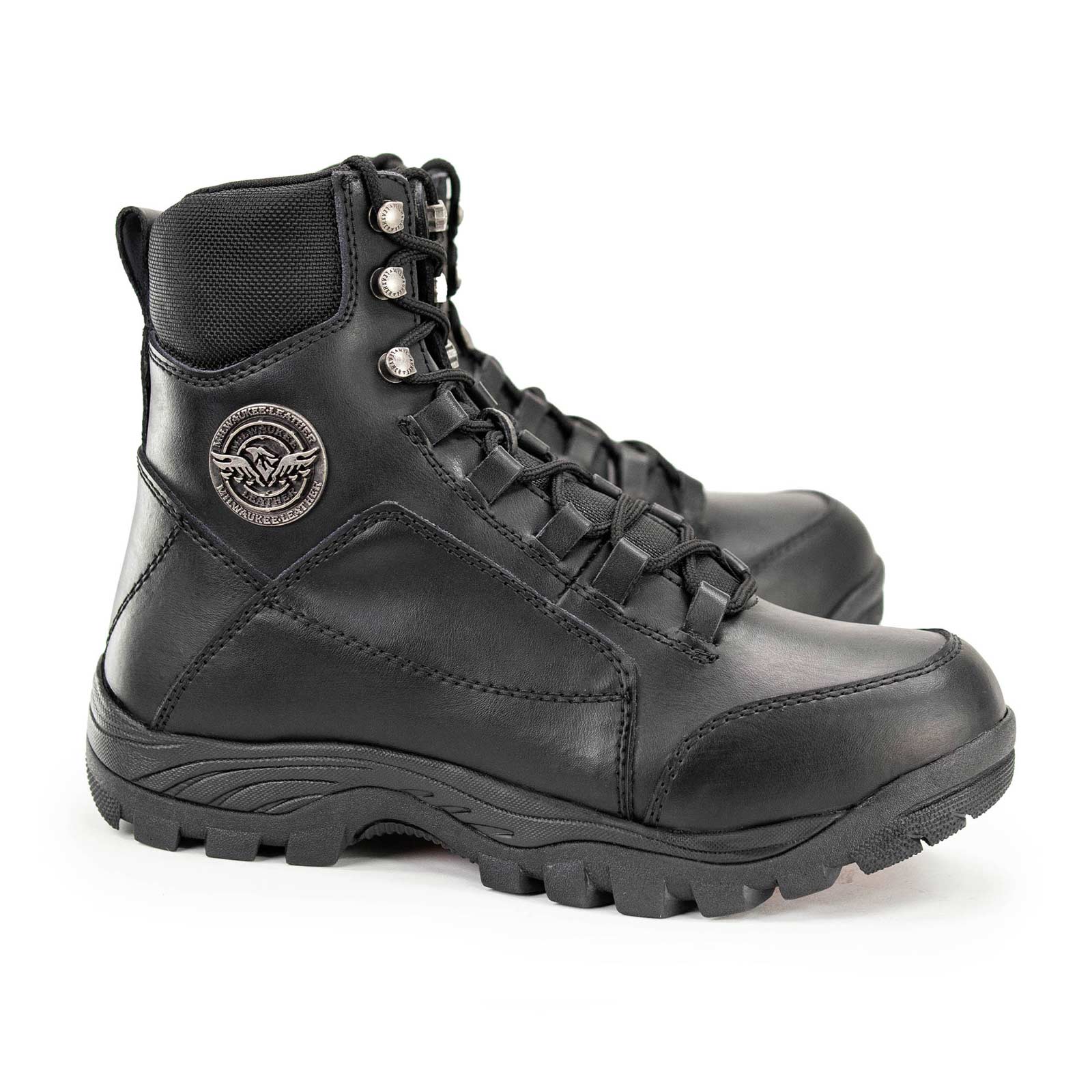 Milwaukee Leather MBM9081 Men’s Black Leather Military and Tactical Style Biker Riding Boots