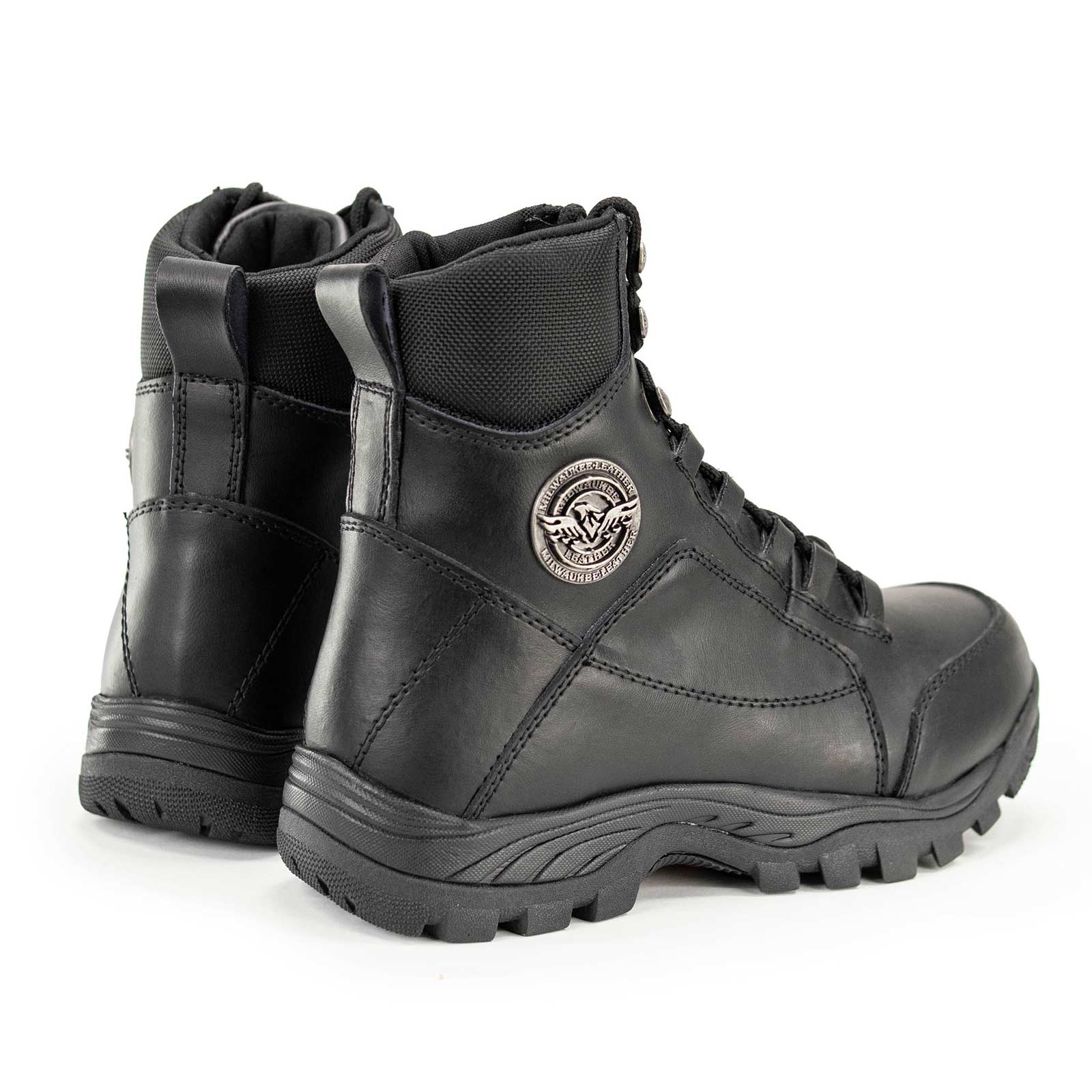 Milwaukee Leather MBM9081 Men’s Black Leather Military and Tactical Style Biker Riding Boots