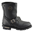 Milwaukee Leather Men's 9-Inch Classic Black Leather Engineer Motorcycle Boots with Gear Shift Guard MBM9090