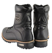 Milwaukee Leather Men's Classic Black Leather Lace-Up Logger Boots w/ Side Zipper MBM9095