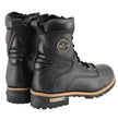 Milwaukee Leather Men's Classic Black Leather Wide Width Lace-Up Logger Boots w/ Side Zipper MBM9095W