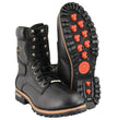 Milwaukee Leather Men's Classic Black Leather Wide Width Lace-Up Logger Boots w/ Side Zipper MBM9095W