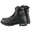 Milwaukee Leather Men's Black Leather Wide Width 6-Inch Lace-Up Logger Waterproof Motorcycle Boots MBM9096WP