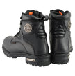 Milwaukee Leather Men's Black Leather Wide Width 6-Inch Lace-Up Logger Waterproof Motorcycle Boots MBM9096WP