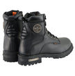 Milwaukee Leather Men's Black Leather Wide Width 6-Inch Lace-Up Logger Waterproof Motorcycle Boots MBM9096WP