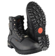 Milwaukee Leather Men's Black Leather Wide Width 6-Inch Lace-Up Logger Waterproof Motorcycle Boots MBM9096WP