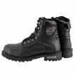 Milwaukee Leather MBM9097WPST Men's Black Wide-Width 6-inch Logger Steel Toe Water Proof Leather Boots