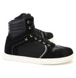 Milwaukee Leather MBM9101 Men's Black Leather and Suede Reinforced Street Riding Shoes with Ankle Support