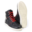 Milwaukee Leather MBM9102 Men's Black Leather with Red Shoe Lace Reinforced Street Riding Shoes w/ Ankle Support