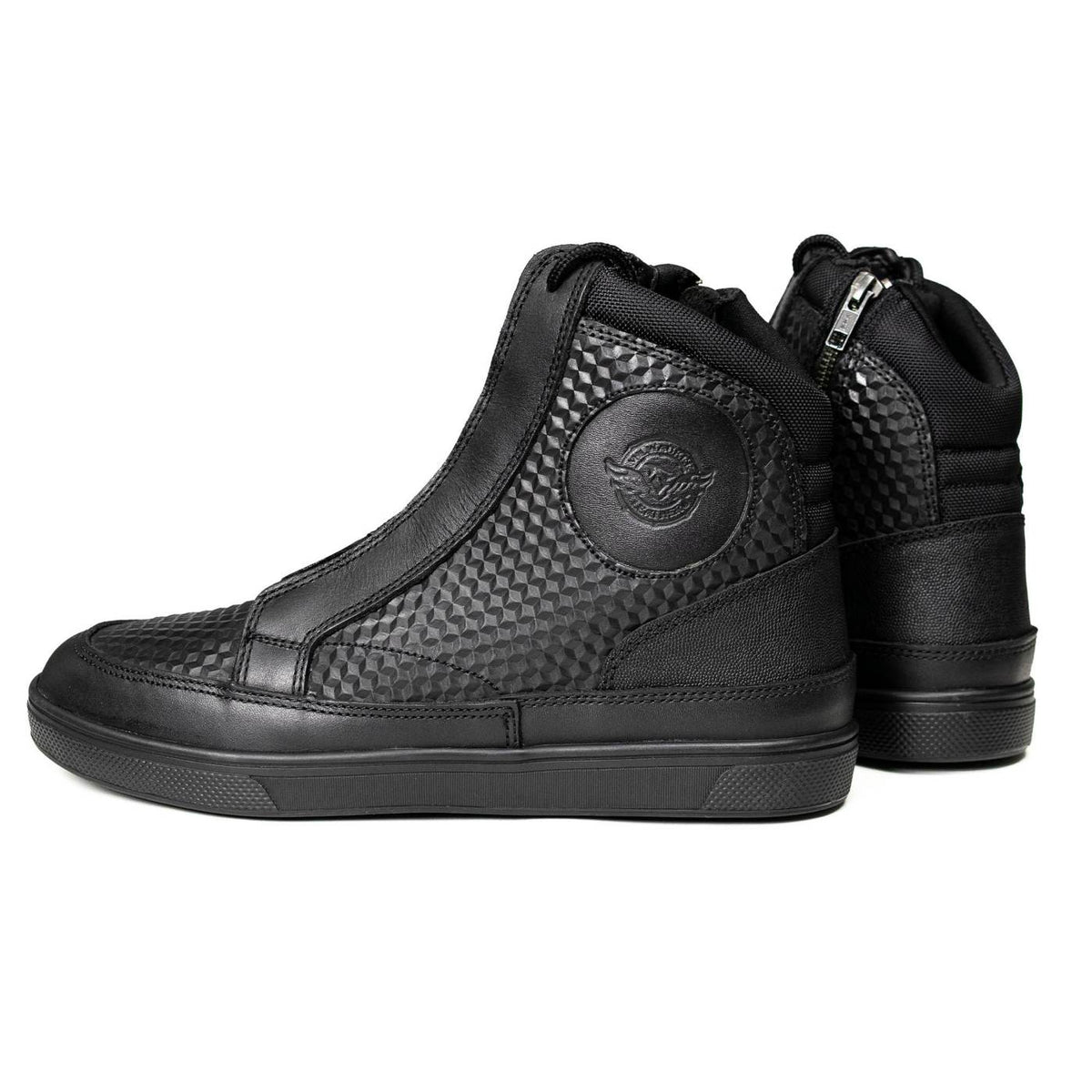 Milwaukee Leather Men's Black Leather Street Riding Shoes, MBM9104