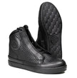 Milwaukee Leather Men's Black Leather Diamond Patterned Reinforced Street Biker Riding Shoes w/ Ankle Support - MBM9104