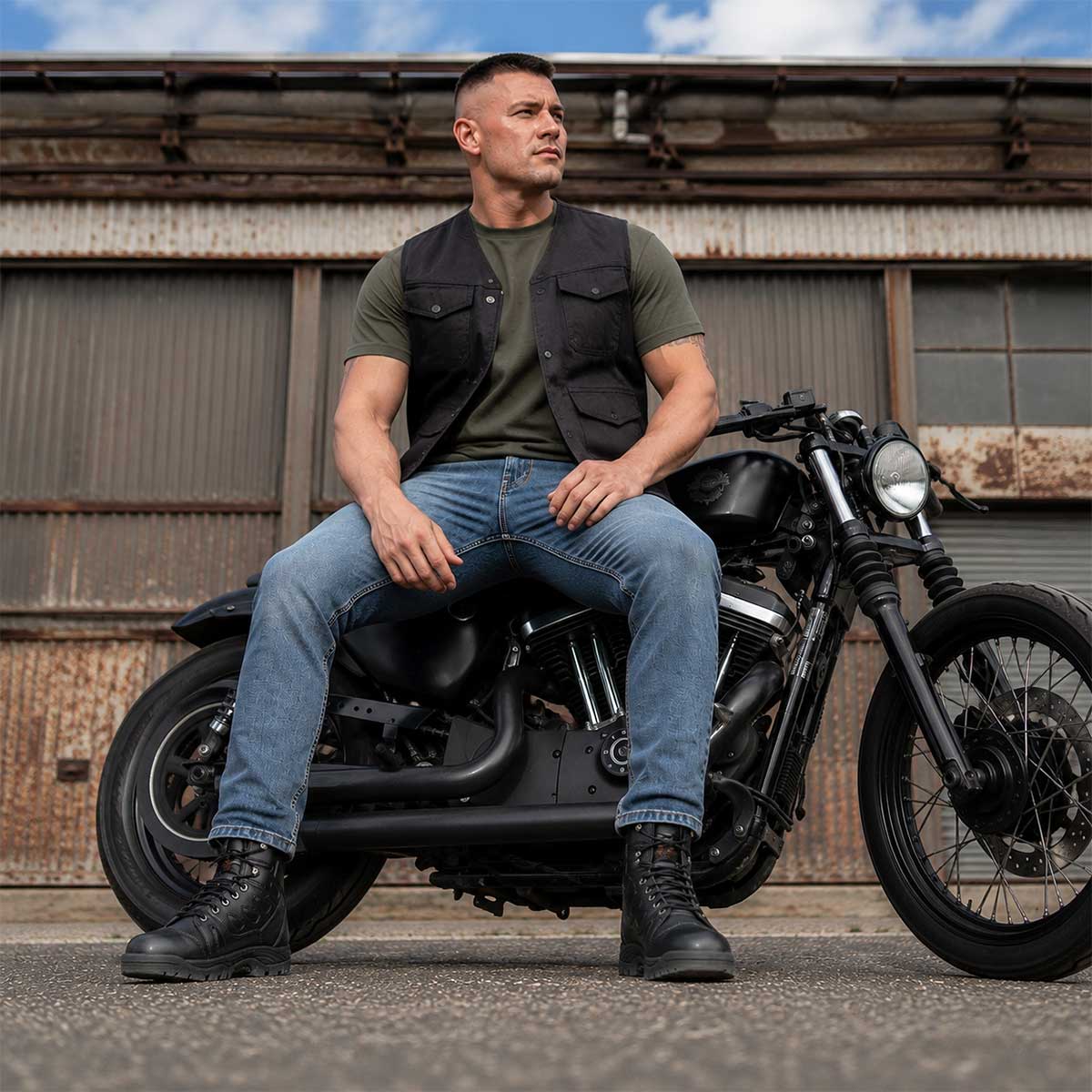 Milwaukee Leather MBM9115 Men's Black Leather 6-Inch Swat Style-Tactical Motorcycle Rider Biker Boots