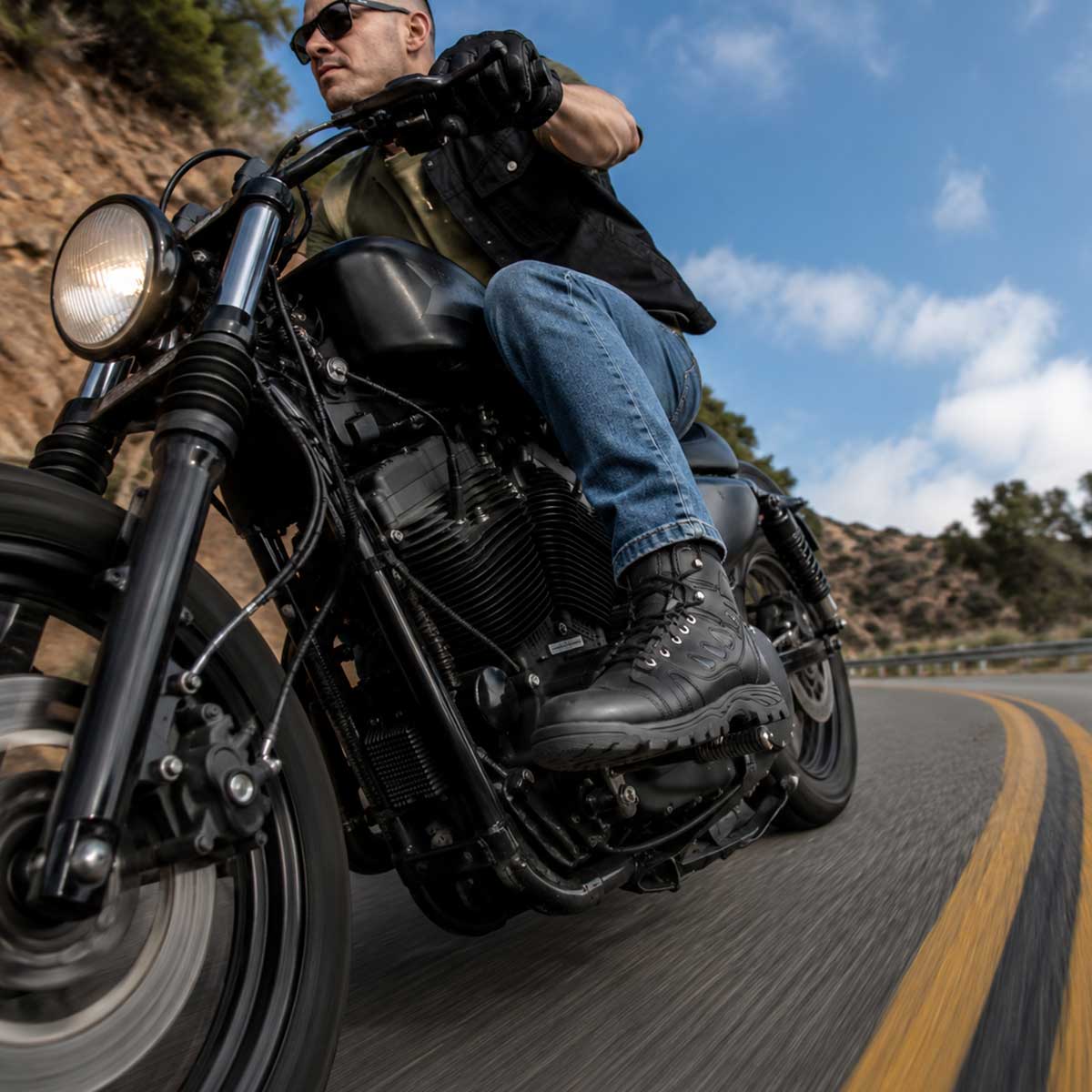 Milwaukee Leather MBM9115 Men's Black Leather 6-Inch Swat Style-Tactical Motorcycle Rider Biker Boots