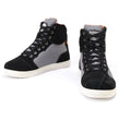 Milwaukee Leather MBM9116 Men's Black Suede and Grey Canvas Street Riding Shoes with Dual Closure and Ankle Support