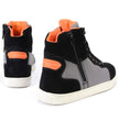 Milwaukee Leather MBM9116 Men's Black Suede and Grey Canvas Street Riding Shoes with Dual Closure and Ankle Support