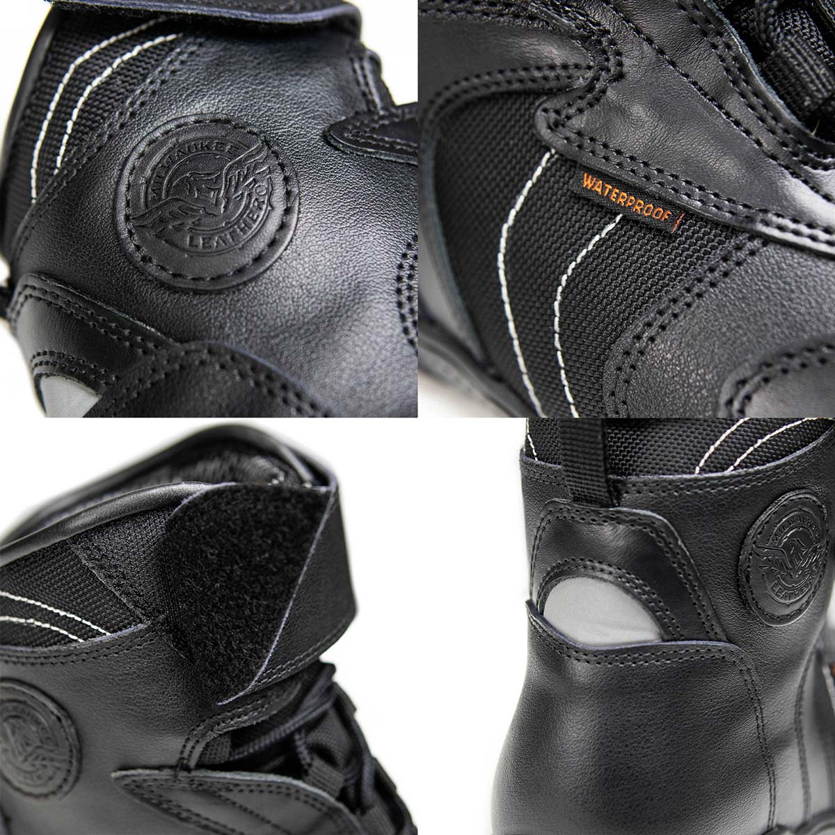 Milwaukee Leather Men's Troop Sport Black Waterproof Leather Motorcycle Racer Style Boots - MBM9185