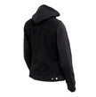 Milwaukee Leather MDL4002 Women's Black Denim 2 in 1 Shirt Style Collar Motorcycle Rider Vest W/ Removable Hoodie